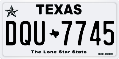 TX license plate DQU7745