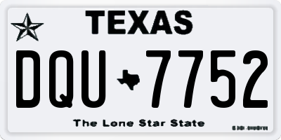 TX license plate DQU7752