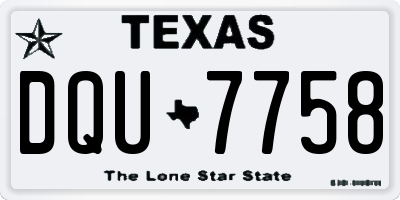TX license plate DQU7758