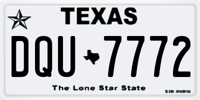 TX license plate DQU7772