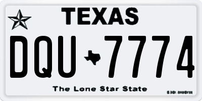 TX license plate DQU7774