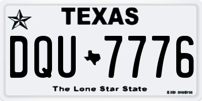 TX license plate DQU7776