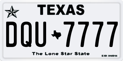 TX license plate DQU7777