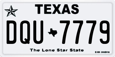 TX license plate DQU7779