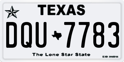 TX license plate DQU7783