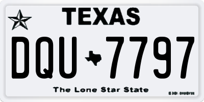 TX license plate DQU7797