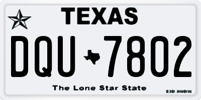 TX license plate DQU7802