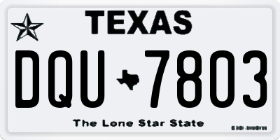 TX license plate DQU7803