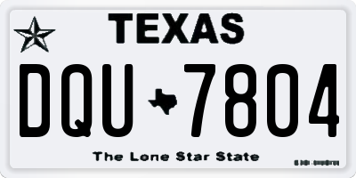 TX license plate DQU7804