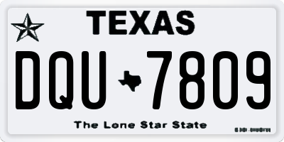 TX license plate DQU7809