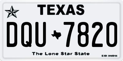 TX license plate DQU7820