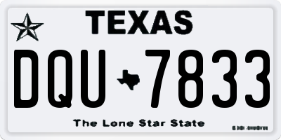TX license plate DQU7833