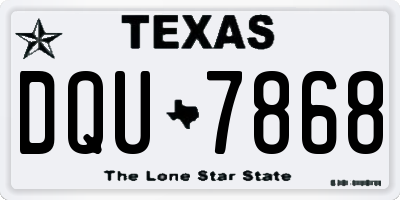TX license plate DQU7868