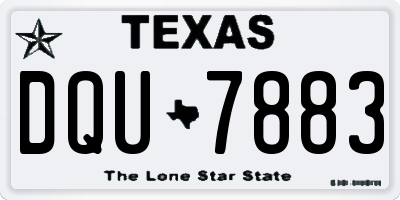 TX license plate DQU7883