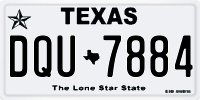 TX license plate DQU7884