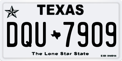 TX license plate DQU7909