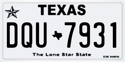 TX license plate DQU7931