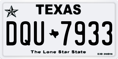 TX license plate DQU7933
