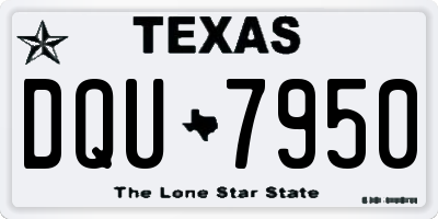 TX license plate DQU7950