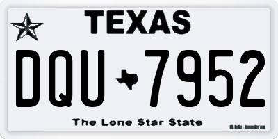TX license plate DQU7952