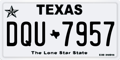 TX license plate DQU7957