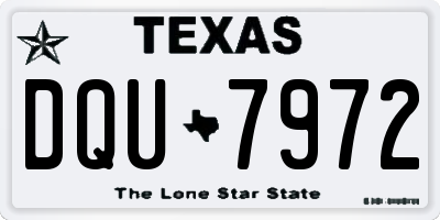 TX license plate DQU7972