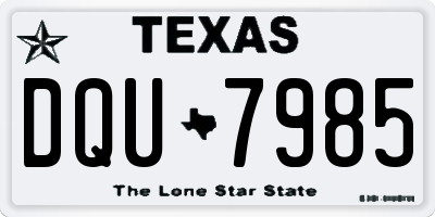 TX license plate DQU7985