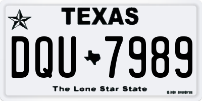 TX license plate DQU7989
