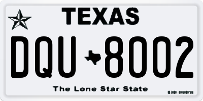 TX license plate DQU8002