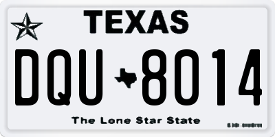 TX license plate DQU8014