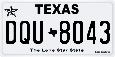 TX license plate DQU8043