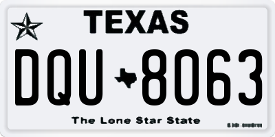 TX license plate DQU8063