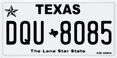 TX license plate DQU8085