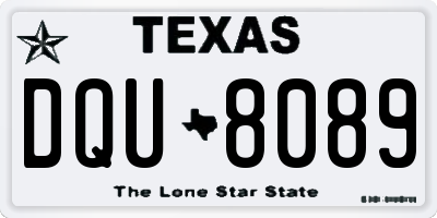 TX license plate DQU8089