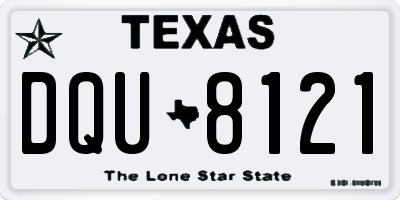 TX license plate DQU8121