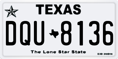 TX license plate DQU8136