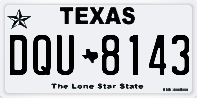 TX license plate DQU8143