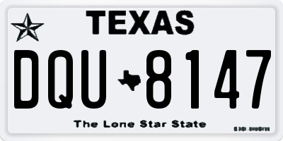 TX license plate DQU8147