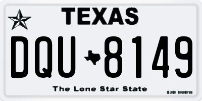 TX license plate DQU8149