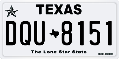 TX license plate DQU8151