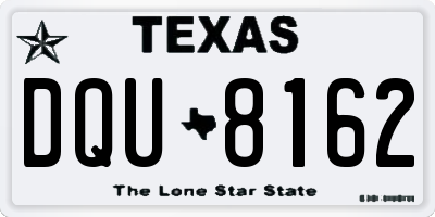 TX license plate DQU8162