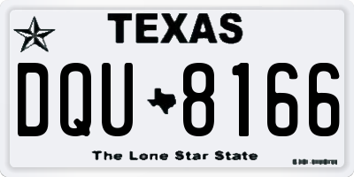 TX license plate DQU8166