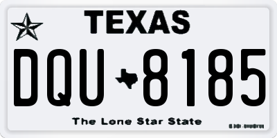 TX license plate DQU8185