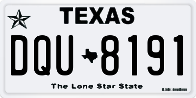 TX license plate DQU8191