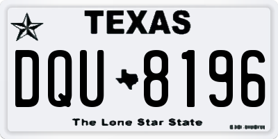 TX license plate DQU8196