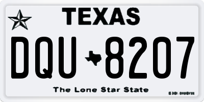 TX license plate DQU8207