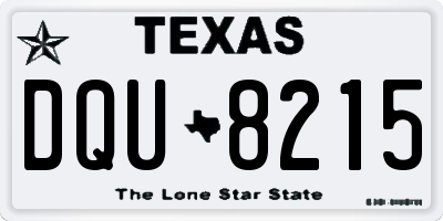 TX license plate DQU8215