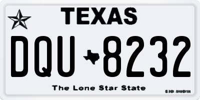 TX license plate DQU8232