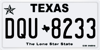 TX license plate DQU8233
