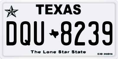 TX license plate DQU8239